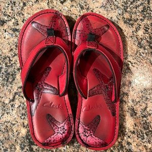 Clarks Leather Flip Flops 6
